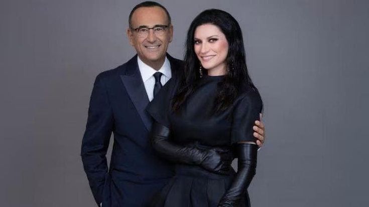 Laura Pausini con Carlo Conti all’Ariston: “Sanremo è il mio destino”