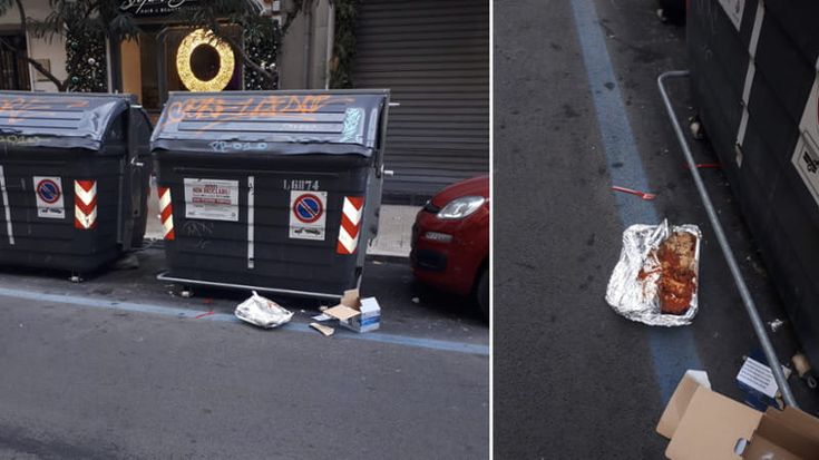 A Bari due teglie di parmigiana buttate ancora intatte vicino ai cassonetti: "Che spreco"
