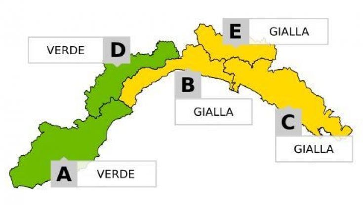 Liguria, scatta l'allerta gialla