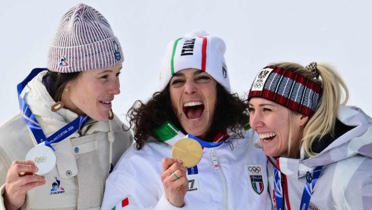Brignone, la sua giornata incredibile in tre foto