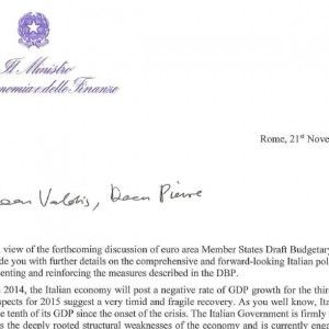 Padoan, lettera alla Ue: credete nelle nostre riforme