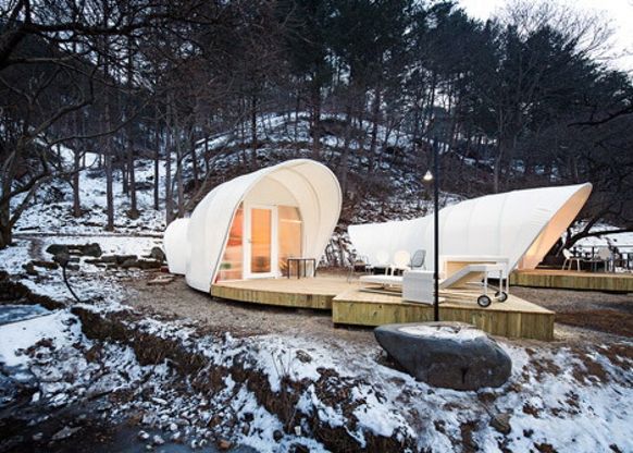 "Glamping" in Sud Corea: la tenda da campeggio &egrave; di lusso