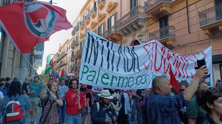 Centinaia di persone in corteo a Palermo per il cessate il fuoco a Gaza