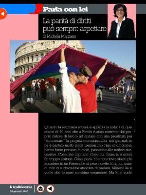 La parit&agrave; di diritti pu&ograve; sempre aspettare