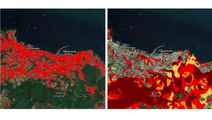 Ischia, il disastro da satellite e le carte del rischio frana