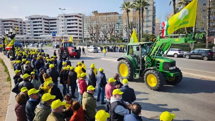 Ottomila agricoltori protestano a Bari: “Un piano Marshall da 200 milioni di euro per la Puglia”