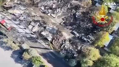 Peschiera del Garda, le immagini dall'alto del camping devastato da un incendio