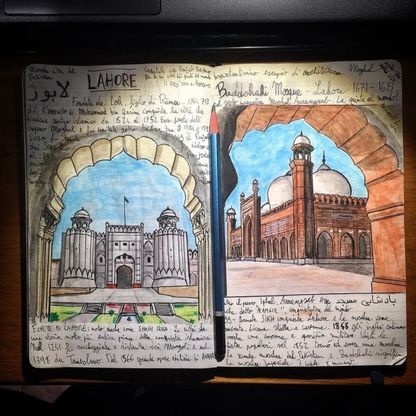 Il diario illustrato di Andrea, viaggiatore archeologo che spopola sui social
