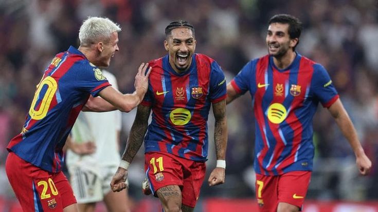 Supercoppa di Spagna al Barcellona. 3-2 al Real Madrid, decide Raphinha