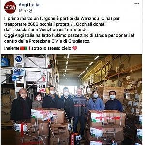 Gli aiuti contro il virus dalla Cina, dopo le mascherine e i guanti, donati 2.600 occhiali protettivi per medici e infermieri torinesi