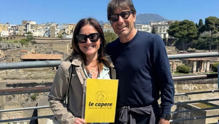 Mister Conte e la moglie in visita agli scavi di Ercolano: "Colpiti da tanta bellezza"