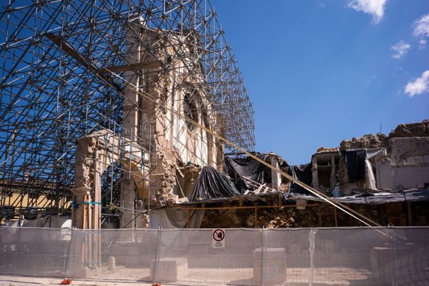 Norcia, le immagini della ricostruzione della Basilica di San Benedetto