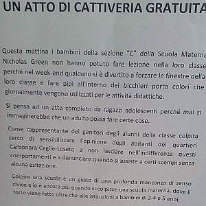 Bari, raid nella scuola materna: i vandali fanno pipì nei bicchieri portacolori dei bambini