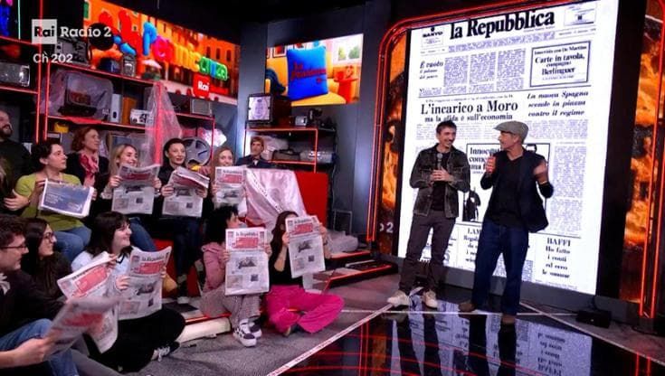 Repubblica compie 50 anni, gli auguri di Fiorello e Meloni