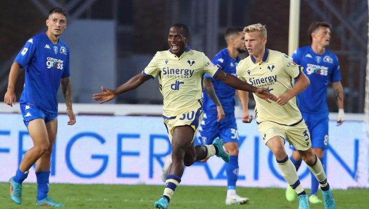 Empoli-Verona 1-1: Baldanzi illude gli azzurri, Kallon entra e li riprende