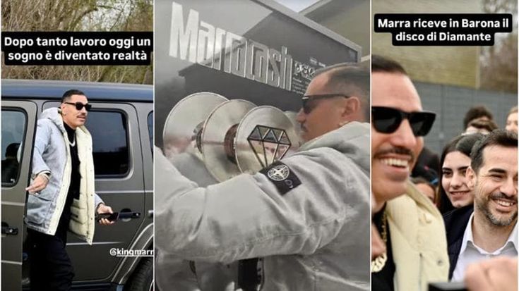 Marracash alla Barona per ricevere il disco di diamante: bagno di folla e progetti per il futuro