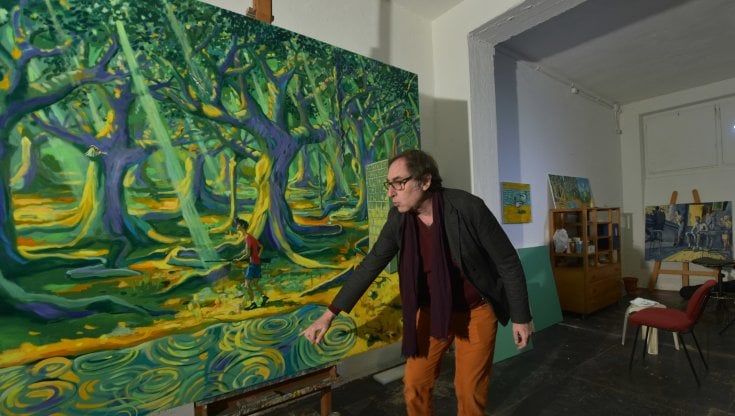 Bazan dipinge "Pierino e il lupo": "I miei dipinti diventano cartoon"