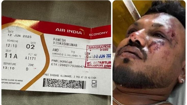 Sopravvissuto al disastro aereo in India: Vishwash Kumar Ramesh, seduto al posto 11A