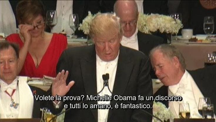 Usa 2016: battute al veleno tra Trump e Hillary al galà benefico