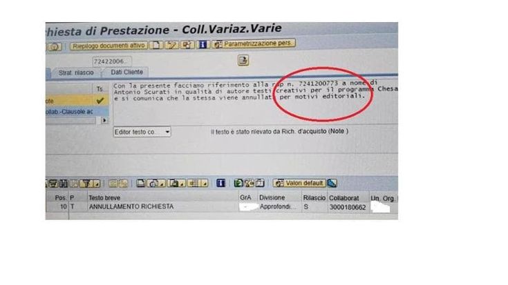 Caso Scurati, il documento che smentisce la Rai: “Contratto annullato per motivi editoriali”