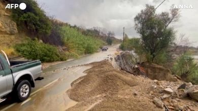 Creta, frane e allagamenti sulle strade: le immagini dei danni provocati dalla tempesta