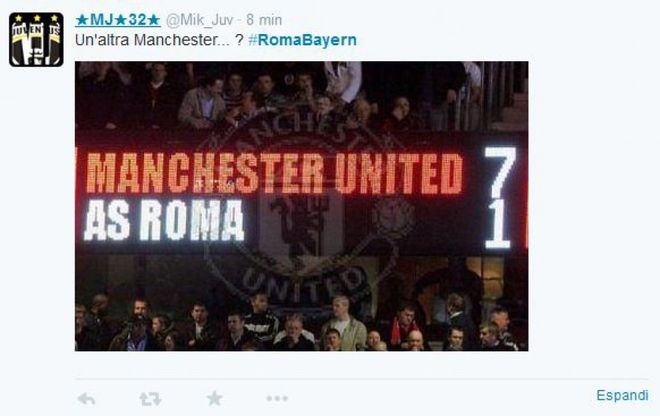 Roma-Bayern Monaco, i 100 tweet imperdibili