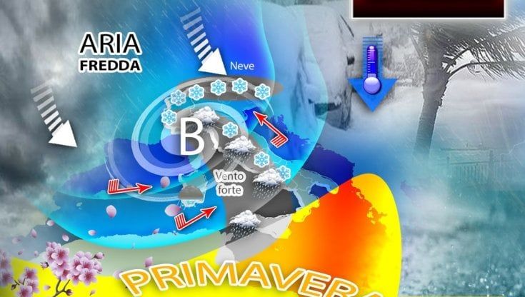 Previsioni meteo, sabato tempestoso e nevoso, poi  torna la primavera. Allerta gialla in 7 regioni