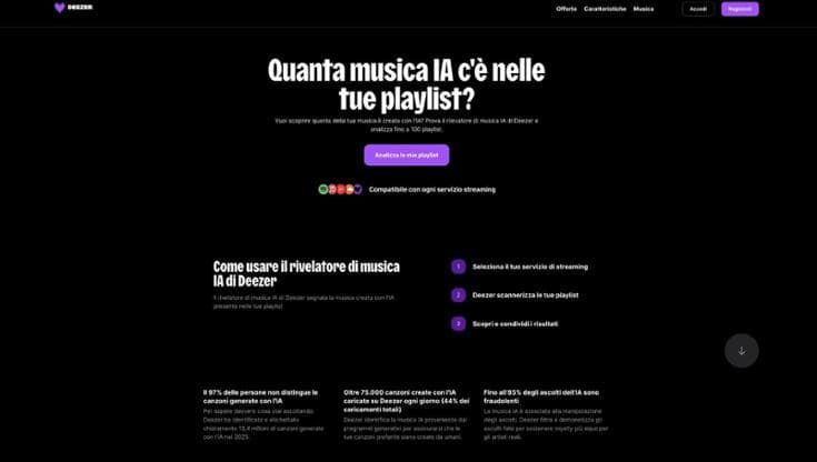 Quanta musica generata dall’IA c’è nella tua playlist? Deezer offre il suo rilevatore per scoprirlo