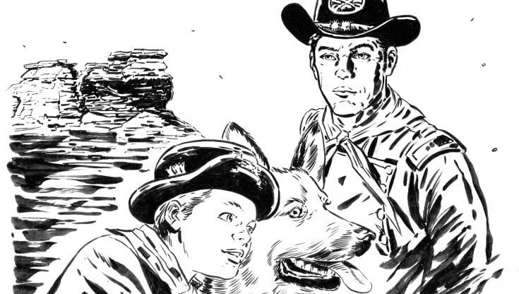 Rin tin tin, quel West avventuroso e a lieto fine che entrò nelle case degli italiani e li conquistò: il disegno tributo 