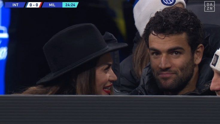 Matteo Berrettini e Melissa Satta insieme, a San Siro, a vedere Inter-Milan
