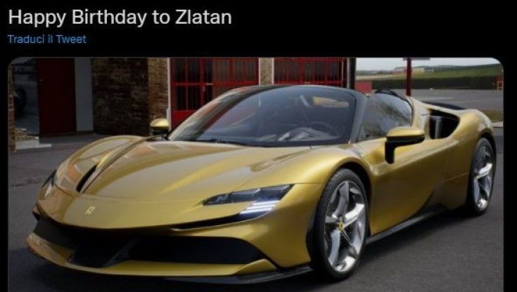 Ibrahimovic, 40 anni alla guida di una Ferrari SF90