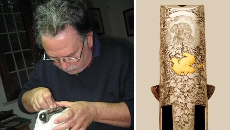 Artista dei fucili, le opere dell’incisore Rino Greco nei musei Usa: intarsi da migliaia di dollari