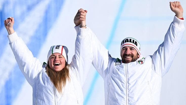 Moioli rimonta nel finale, con Sommariva è argento nello snowboard cross a squadre