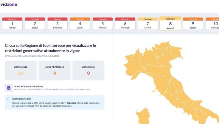 Zona rossa, arancione e gialla: arriva una web app per conoscere i divieti giorno per giorno