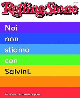Rolling Stone: "Noi non stiamo con Salvini"