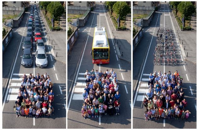 Bergamo replica il Trittico di Munster contro lo spreco di spazio causato dalle auto