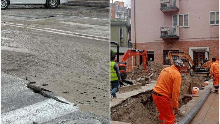 Via Zanardi resta chiusa dopo la rottura di un tubo