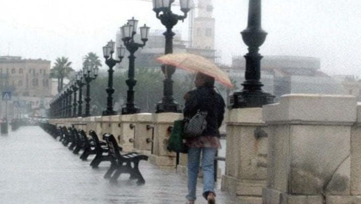 In Puglia vento e pioggia in arrivo: scatta l’allerta meteo per la giornata di domani