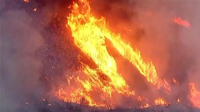 California, maxi-incendio a Santa Clarita: le immagini dall'elicottero