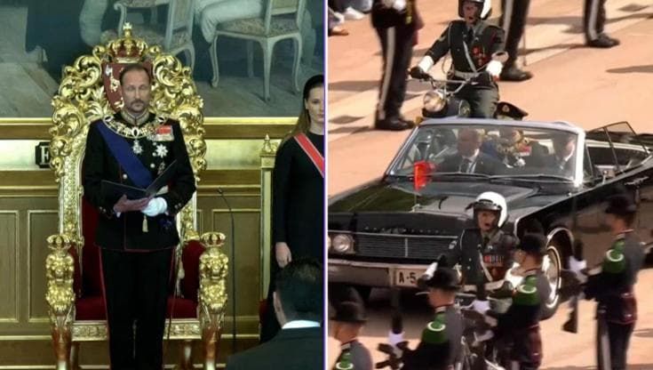 Norvegia: il giuramento di re Haakon VIII davanti al Parlamento