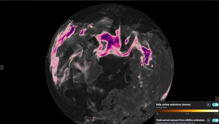 La stagione degli incendi dai satelliti: le emissioni di CO2 nel mondo