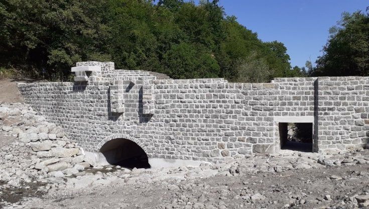 Albareto, restaurata la diga degli Austriaci sul torrente Gotra