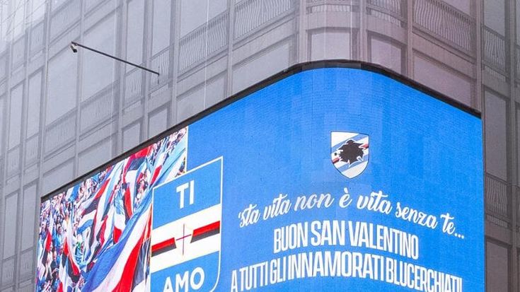 Samp, San Valentino blucerchiato: la grafica "Ti Amo" raggiunge anche Milano