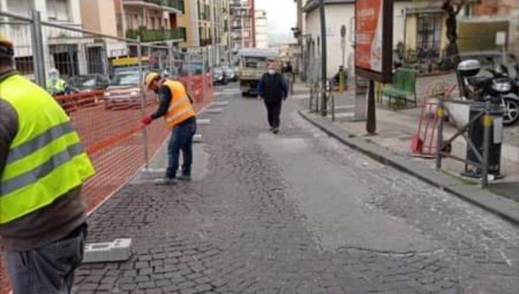 Napoli, lavori in via Giaginto Gigante