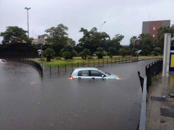 Bombe d'acqua sul Catanese, le foto dai social