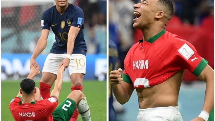 Il bel gesto di Mbappé: consola l'amico Hakimi in campo e poi festeggia indossando la sua maglia