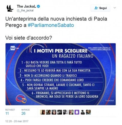 Bufera su 'Parliamone sabato' e le donne dell'est , la risposta sui social è l'ironia