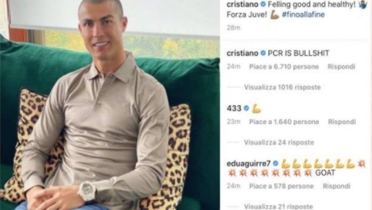 Cristiano Ronaldo: "Il tampone è una ca...". L'ironia di Burioni: "Benvenuto tra i virologi..."