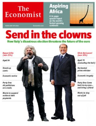 Quando l'Economist defin&igrave; Grillo e Berlusconi "clown"<br /><br /><br />&nbsp;