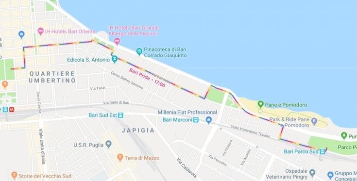 Bari Pride, il percorso è arcobaleno su Google Maps